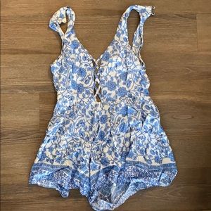 LF blue and white romper